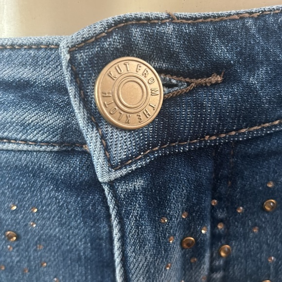 Kut from the Koth Reese Fab Ab Rhinestone HighWaist Ankle Slim Straight Leg Jean - Picture 6 of 8